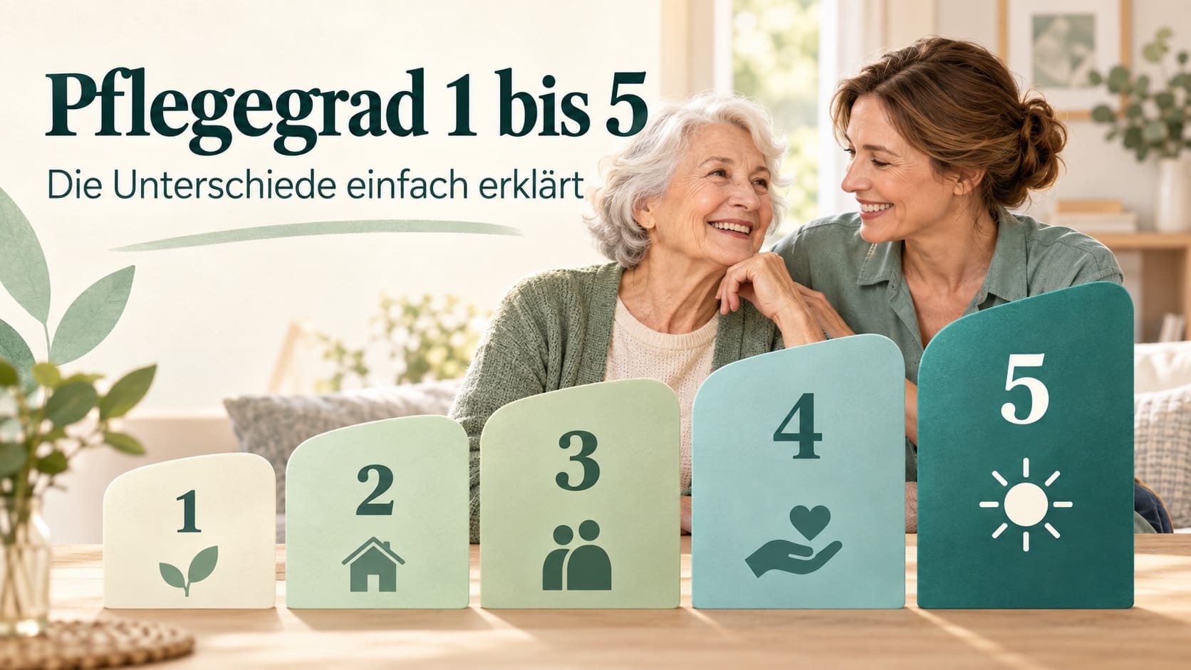 Pflegegrad 1 bis 5: Die Unterschiede verständlich erklärt